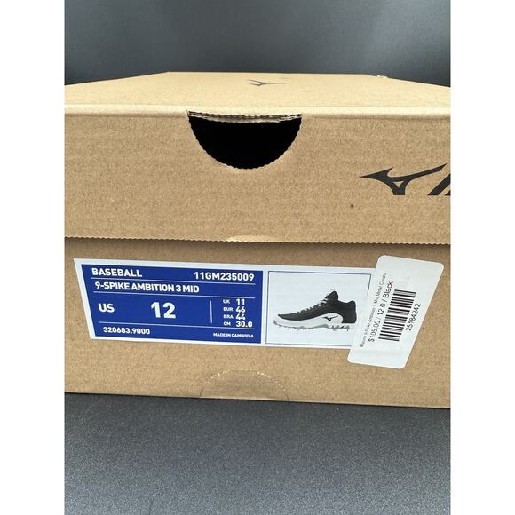 Mizuno 9 Spike Ambition 3 Baseball Metal Cleats Blue Size Men 12 NIB - Picture 7 of 7